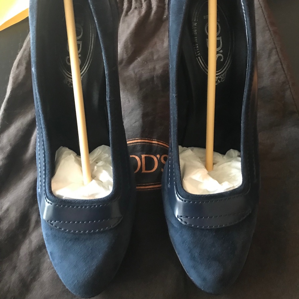 Tods suede high hills - blue size 37.5
